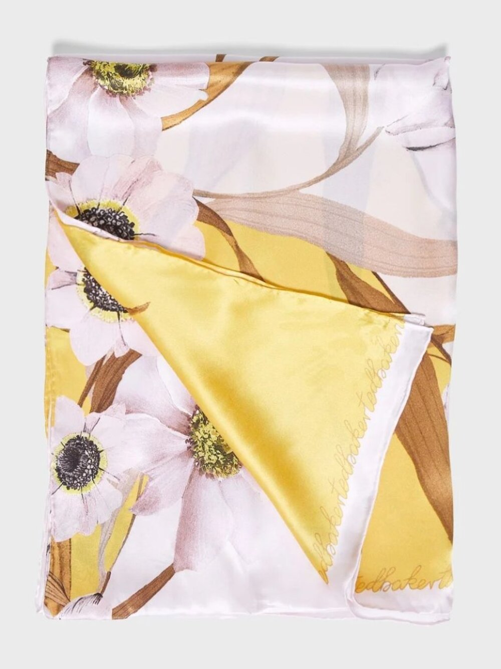 NWOT Ted Baker Silk Long Caitiee Cabana Scarf Hand Rolled Oblong Floral - Picture 12 of 12